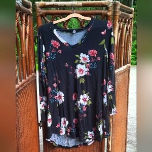 🍀3/15 Popana Floral Tunic Shirt🌸🖤